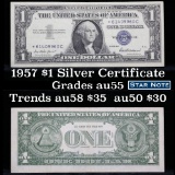 **Star Note  1957 $1 Blue Seal Silver Certificate Grades Choice AU