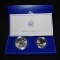 (2) Two Modern Commems 1986-p Statue of Liberty Unc Silver Dollar and half orig box w/coa