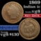 1869 Indian Cent 1c Grades vg, very good