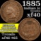 1885 Indian Cent 1c Grades xf