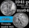 1941-p Walking Liberty Half Dollar 50c Grades Choice Unc