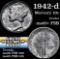 1942-d Mercury Dime 10c Grades GEM+ FSB