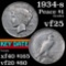 1934-s Peace Dollar $1 Grades vf+