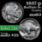 1937-p Buffalo Nickel 5c Grades Select Unc