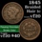 1845 Braided Hair Large Cent 1c Grades vf, very fine