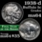 1938-d Buffalo Nickel 5c Grades Choice Unc