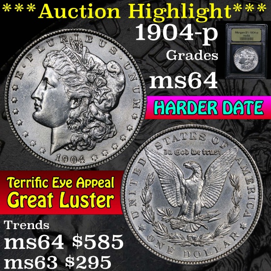 ***Auction Highlight*** 1904-p Morgan Dollar $1 Graded Choice Unc By USCG (fc)