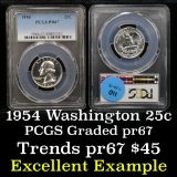 1954 Washington Quarter 25c Graded pr67 by PCGS