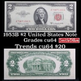 1953B $2 Red Seal United States Note Grades Choice CU