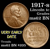 1917-s Lincoln Cent 1c Grades Select Unc BN