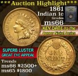 ***Auction Highlight*** 1861 Indian Cent 1c Graded GEM+ Unc By USCG (fc)