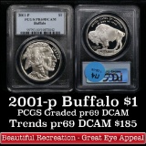 2001-p Buffalo Modern Commem Dollar $1 Graded pr69 DCAM by PCGS