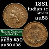 1881 Indian Cent 1c Grades Select AU