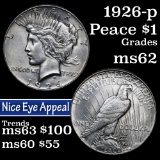 1926-p Peace Dollar $1 Grades Select Unc