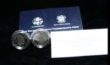 2000-p 2 pc. Leif Ericson Millenium Proof Commemorative Silver Dollar Set orig box w/coa