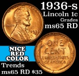 1936-s Lincoln Cent 1c Grades GEM Unc RD