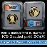 2011-s Hayes Proof Presidential Dollar $1 Graded pr69 DCAM By ICG