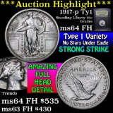 ***Auction Highlight*** 1917-p Ty1 Standing Liberty Quarter 25c Graded Choice Unc FH By USCG (fc)