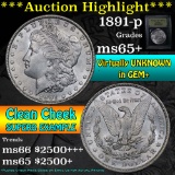 ***Auction Highlight*** 1891-p Morgan Dollar $1 Graded GEM+ Unc By USCG (fc)