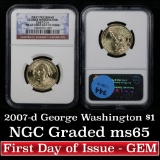 2007-d Washington Presidential Dollar $1 Graded ms65 by NGC