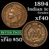 1894 Indian Cent 1c Grades xf