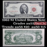 1963 $2 Red seal United States note Grades Choice AU