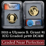 2011-s Grant Proof Presidential Dollar $1 Graded pr70 DCAM By ICG