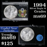 1994 Silver Eagle Dollar $1 Grades ms69