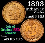 1893 Indian Cent 1c Grades Select Unc RB