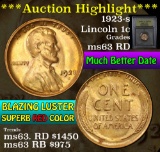 ***Auction Highlight*** 1923-s Lincoln Cent 1c Graded Select Unc RD By USCG (fc)