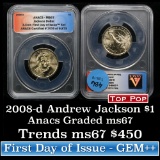 2008-d Jackson Presidential Dollar $1 Graded ms67 by ANACS