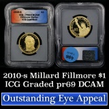 2010-s Fillmore Proof Presidential Dollar $1 Graded pr69 DCAM By ICG