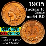 1905 Indian Cent 1c Grades Choice Unc RD