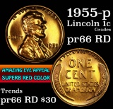 1955-p Lincoln Cent 1c Grades GEM++UNC RD