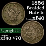 1856 Braided Hair Large Cent 1c Grades xf