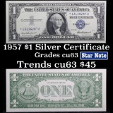 **Star Note  1957 $1 Blue Seal Silver Certificate Grades Select CU