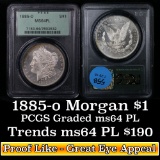 1885-o Morgan Dollar $1 Graded ms64 pl by PCGS