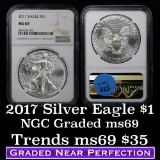 2017 Silver Eagle Dollar $1 Graded ms69 by NGC