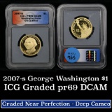 2007-s Washington Proof Presidential Dollar $1 Graded pr69 DCAM By ICG