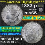 ***Auction Highlight*** 1882-p Morgan Dollar $1 Graded GEM Unc By USCG (fc)