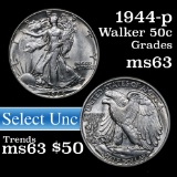 1944-p Walking Liberty Half Dollar 50c Grades Select Unc