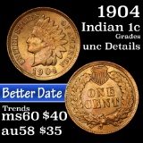 1904 Indian Cent 1c Grades Unc Details