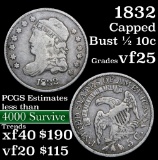 1832 Capped Bust Half Dime 1/2 10c Grades vf+