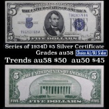 1934D $5 Blue Seal Silver Certificate Grades Choice AU/BU Slider