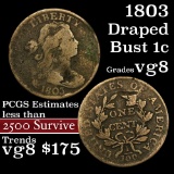 1803 Draped Bust Large Cent 1c Grades vg, very good