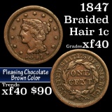 1847 Braided Hair Large Cent 1c Grades xf