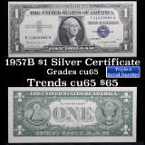 1957 $1 Blue Seal Silver Certificate Grades Gem CU