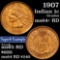 1907 Indian Cent 1c Grades Choice+ Unc RD