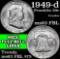 1949-d Franklin Half Dollar 50c Grades Select Unc FBL