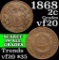 1868 Two Cent Piece 2c Grades vf, very fine